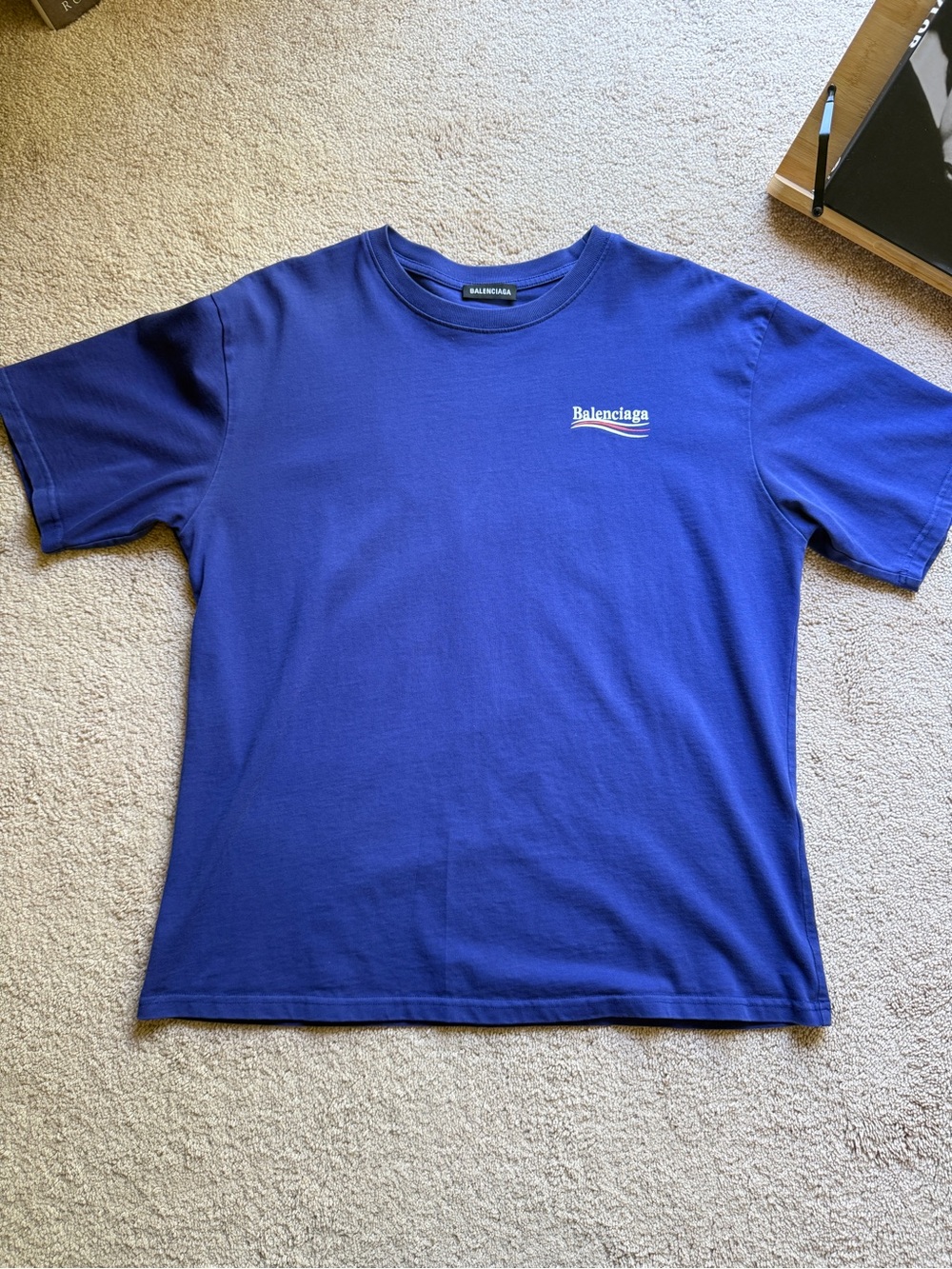Balenciaga Purple Crewneck Tee with White Logo